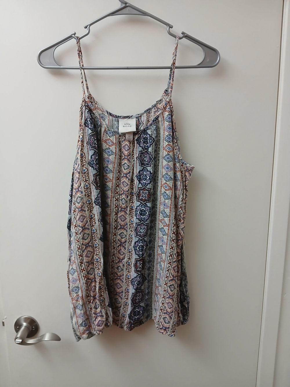 Knox Rose  Striped Boho Open Shoulder Long Sleeve Shirt